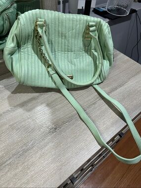 Steve Madden Mint Quilted Shoulder Bag with Gold Accents